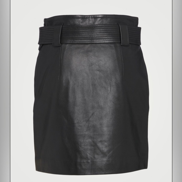 BA&SH - Size XS - 100% Leather - High-Waisted Mini Skirt - Picture 3 of 4